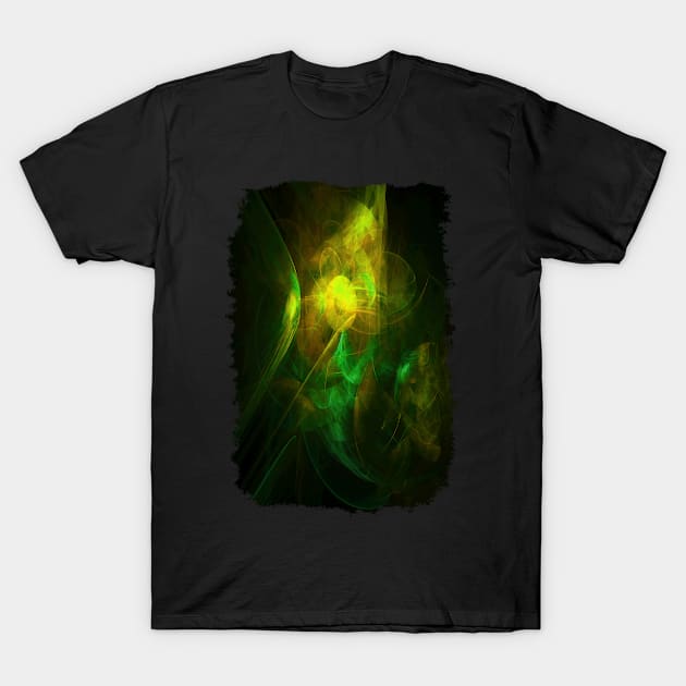 Alien Code Yellow Green T-Shirt by christopherjohnson